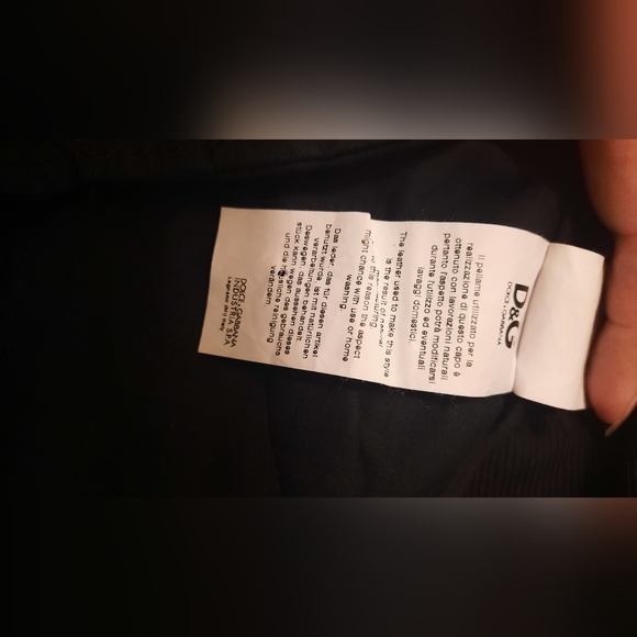 D&G Dolce & Gabbana Black Leather Trim Riding Pants size 42, waist 14" hips 18" - Picture 10 of 16